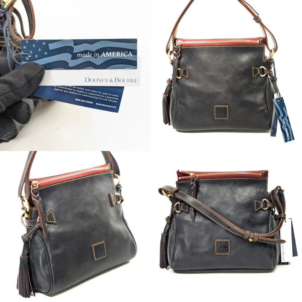 DOONEY & BOURKE USA Black Leather Florentine Hobo Satchel - Made in USA - NEW - Picture 13 of 16